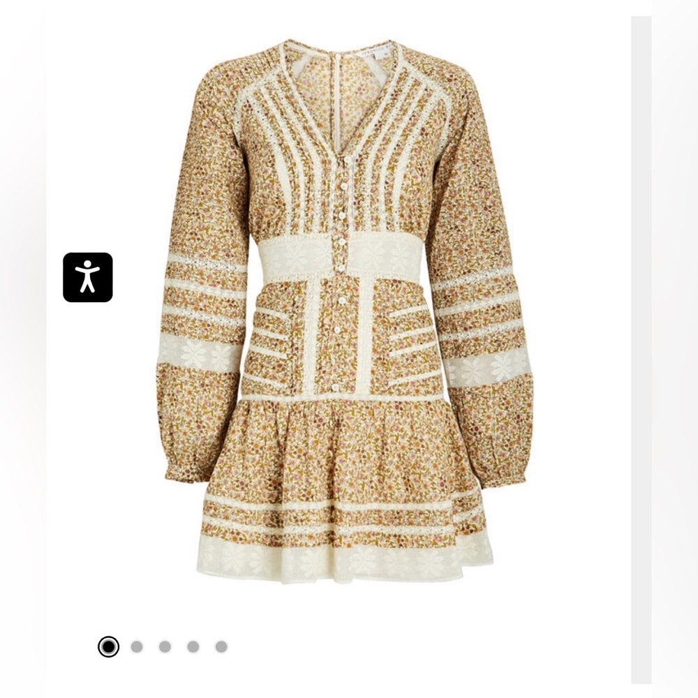 Veronica Beard Addilyn Lace-Trimmed Floral Cotton Mini Dress